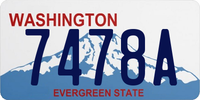 WA license plate 7478A