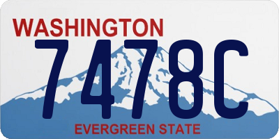 WA license plate 7478C