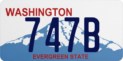 WA license plate 747B