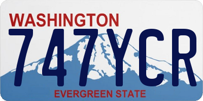 WA license plate 747YCR