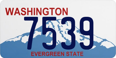 WA license plate 7539