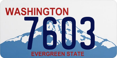 WA license plate 7603