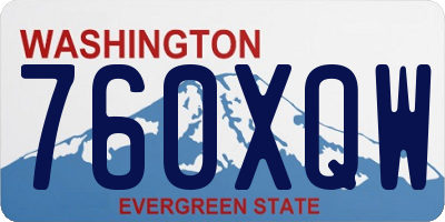 WA license plate 760XQW