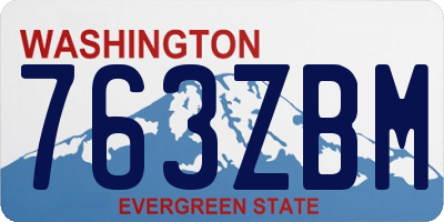 WA license plate 763ZBM