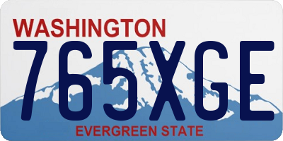 WA license plate 765XGE