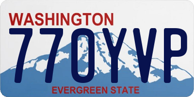 WA license plate 770YVP