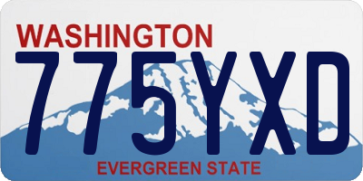 WA license plate 775YXD