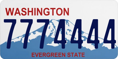 WA license plate 7774444