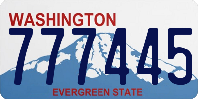 WA license plate 777445