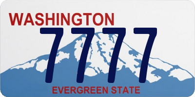 WA license plate 7777