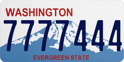 WA license plate 7777444