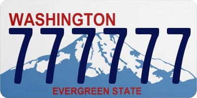 WA license plate 777777