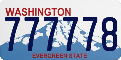 WA license plate 777778