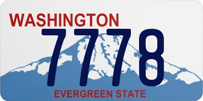 WA license plate 7778