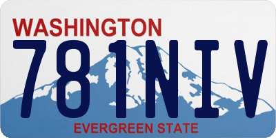 WA license plate 781NIV