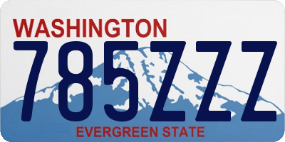 WA license plate 785ZZZ