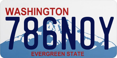 WA license plate 786NOY