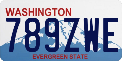 WA license plate 789ZWE