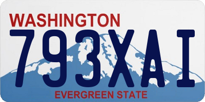 WA license plate 793XAI