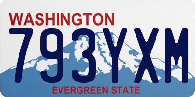 WA license plate 793YXM