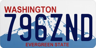 WA license plate 796ZND