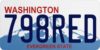 WA license plate 798RED