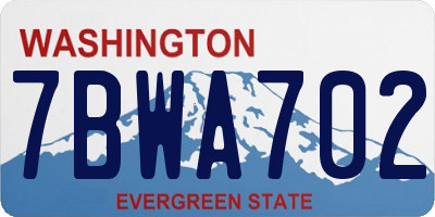 WA license plate 7BWA702