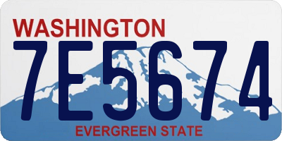 WA license plate 7E5674