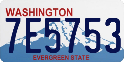 WA license plate 7E5753