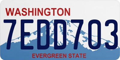 WA license plate 7EDD703