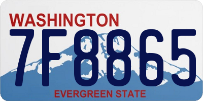 WA license plate 7F8865