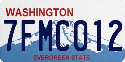 WA license plate 7FMC012