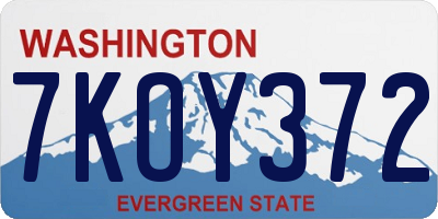 WA license plate 7KOY372