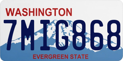 WA license plate 7MIG868