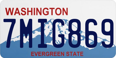 WA license plate 7MIG869