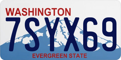 WA license plate 7SYX69