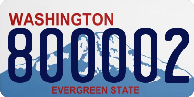 WA license plate 800002