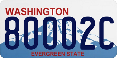 WA license plate 80002C