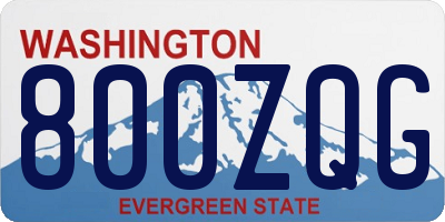 WA license plate 800ZQG