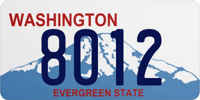 WA license plate 8012