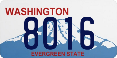 WA license plate 8016