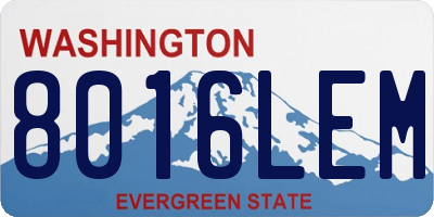 WA license plate 8016LEM