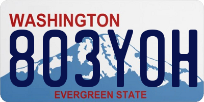 WA license plate 803YOH