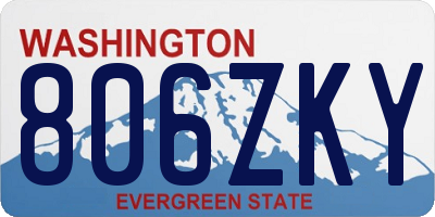 WA license plate 806ZKY