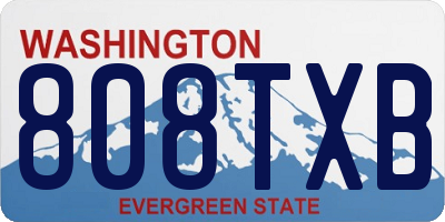 WA license plate 808TXB