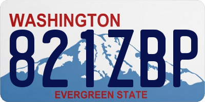 WA license plate 821ZBP