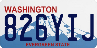 WA license plate 826YIJ