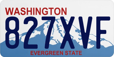 WA license plate 827XVF