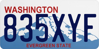 WA license plate 835XYF