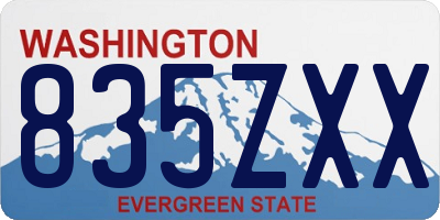 WA license plate 835ZXX